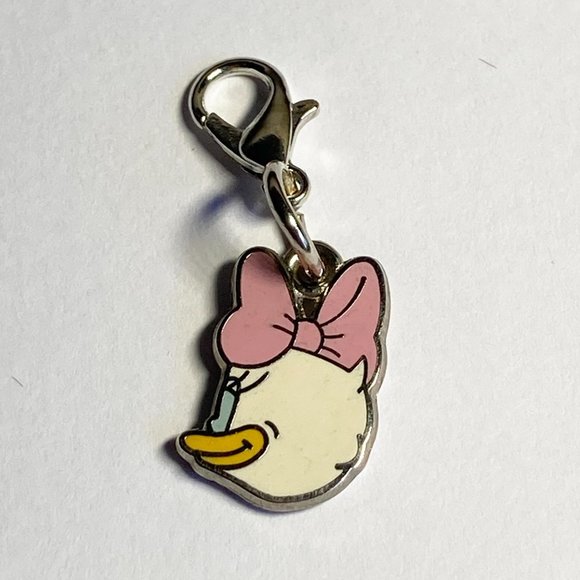 Vintage Disney Daisy Duck Charm Clip On For Bracelet Zipper Pull Purse Crystals - Picture 3 of 7